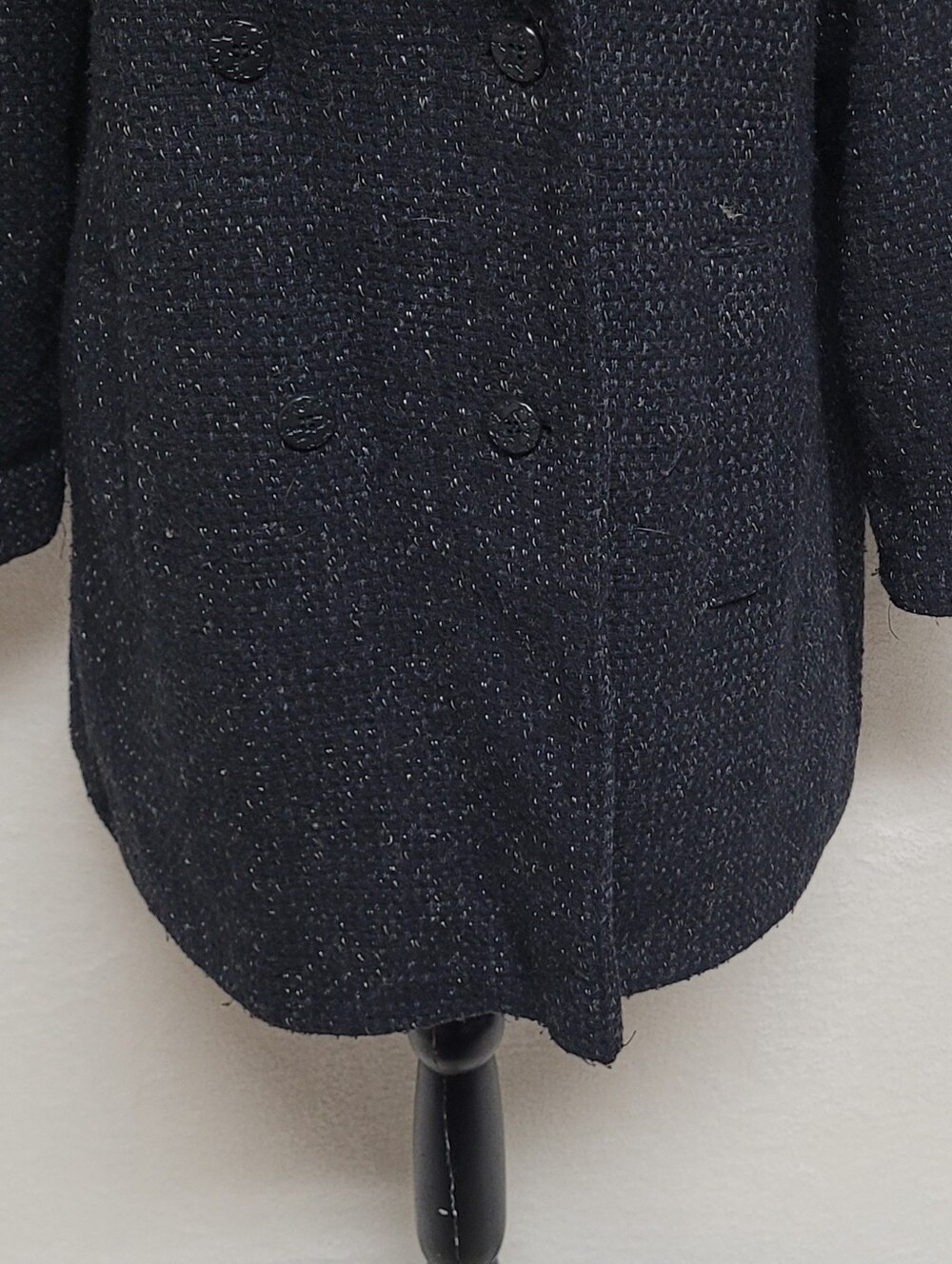 70s Vintage Weatherwise by Micki Black White Speckled Wool Tweed Overcoat 16 - Picture 4 of 14